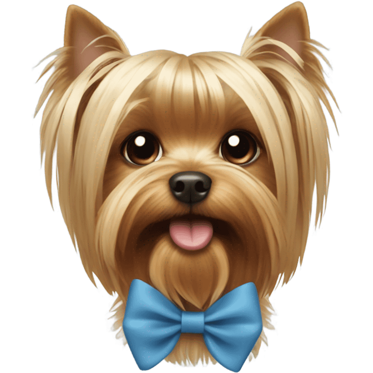 Yorkie with a bow emoji