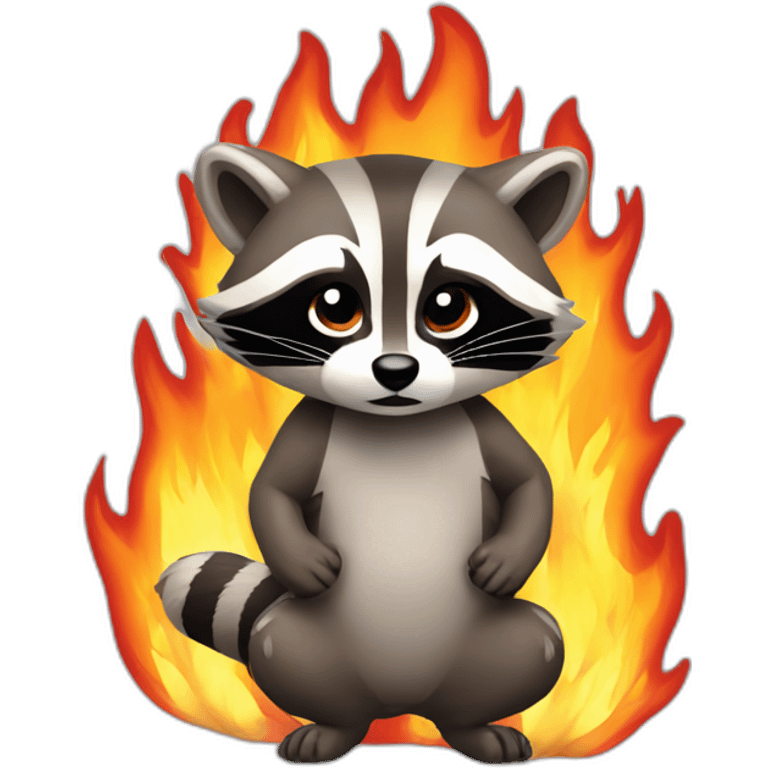 raccoon on fire emoji