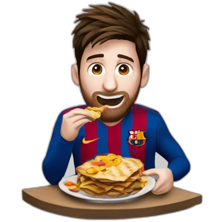 Leo Messi comiendo  emoji