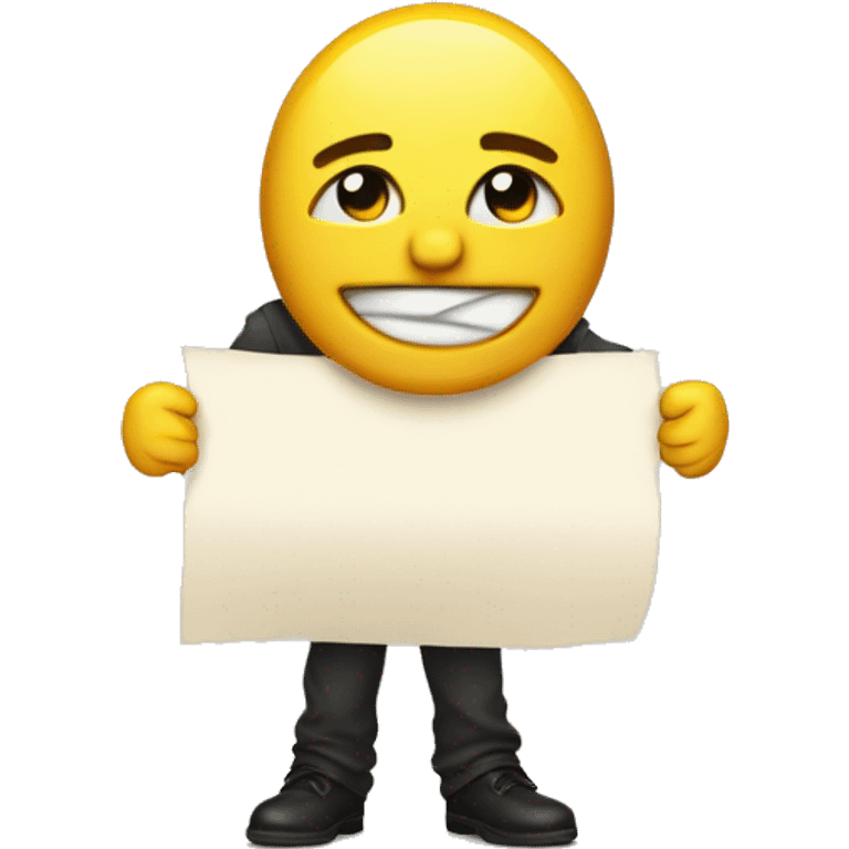 I want a crying emoji holding up a peice of paper that says, "short response". emoji