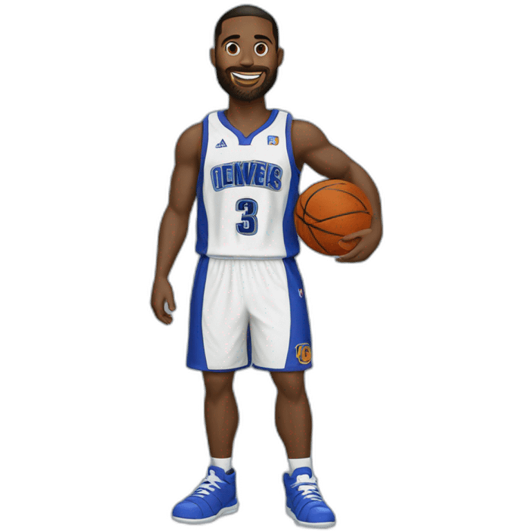 Jugador basket Almanseño camiseta azul emoji