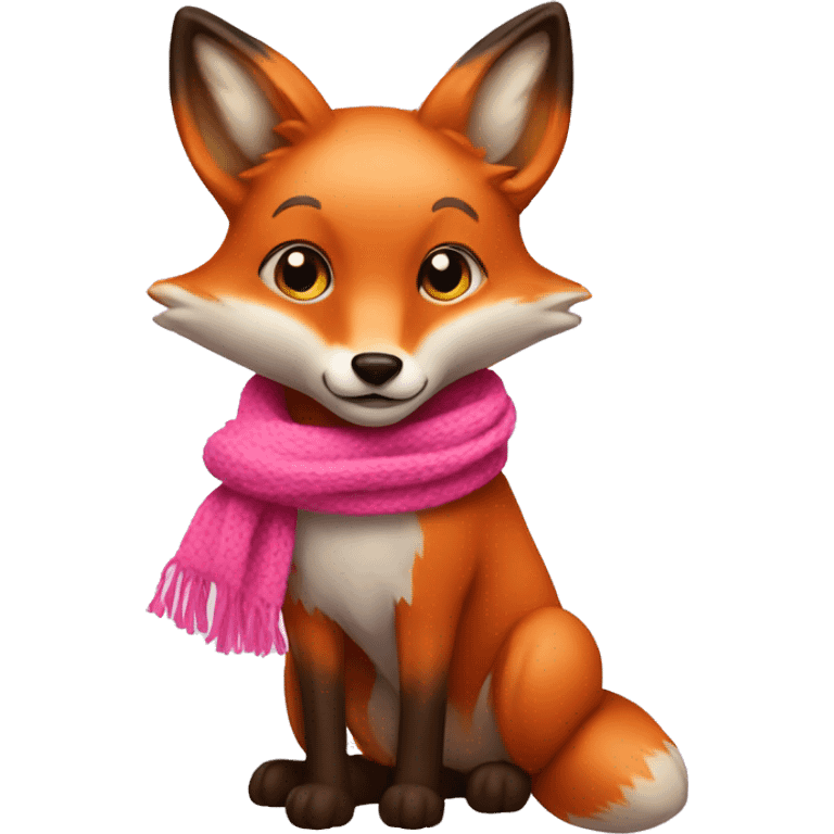 fox with pink scarf emoji