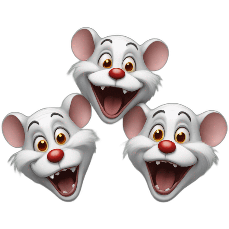 3 rats in the image of crazy clowns emoji