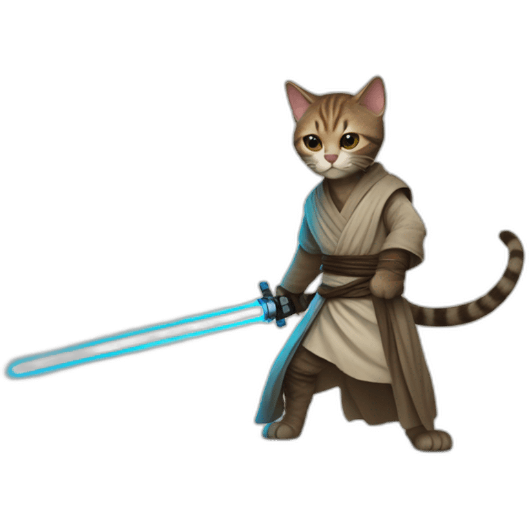 jedi cat with lightsaber emoji