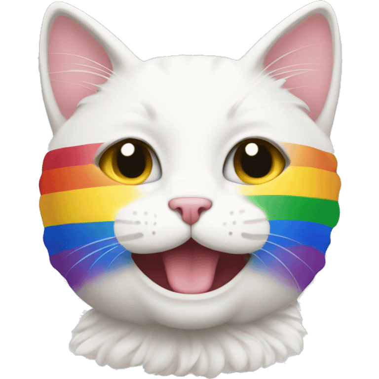 White cat lgbt+ flag  emoji