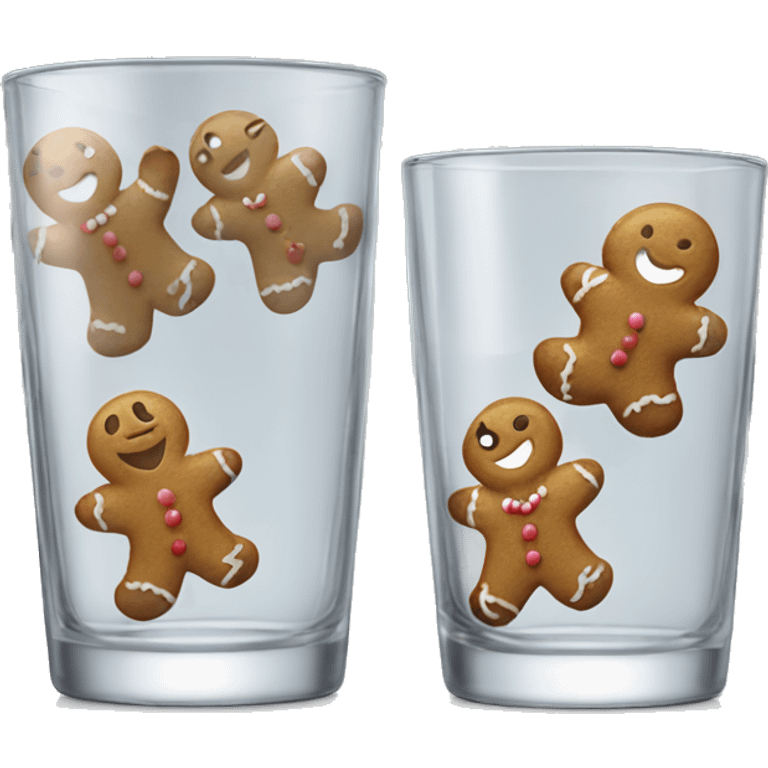 clear drinking glasses with little gingerbreads on them  emoji