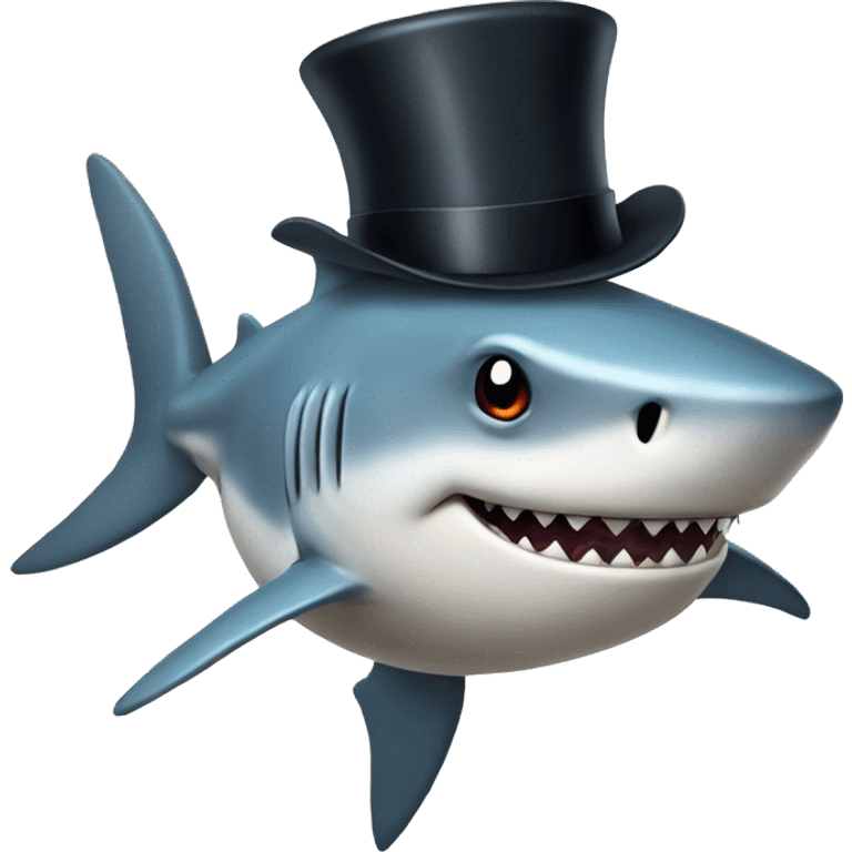 shark with tophat emoji