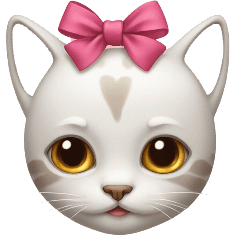 cute cat with bow emoji