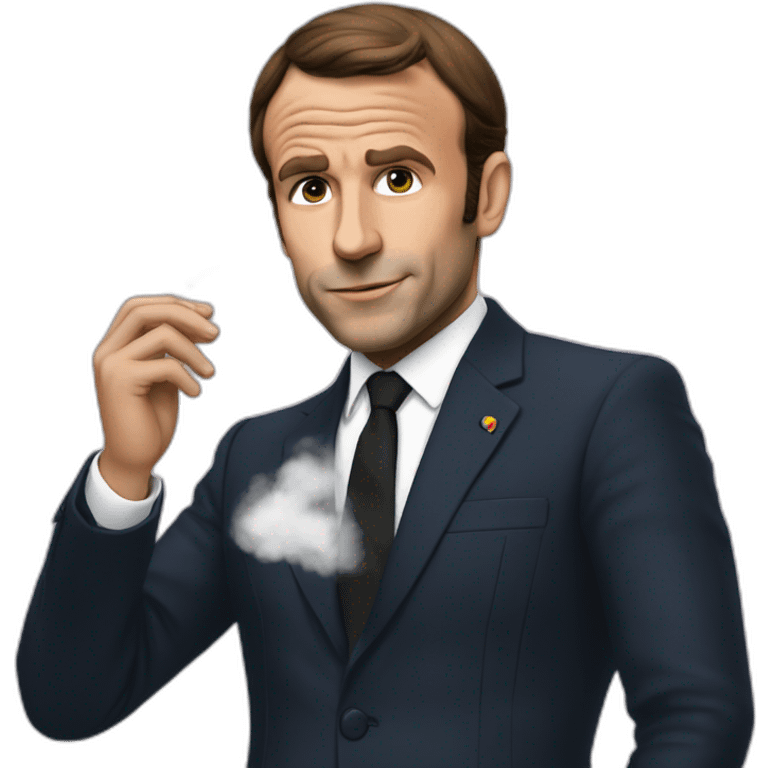 Macron qui fumme une cigarette emoji