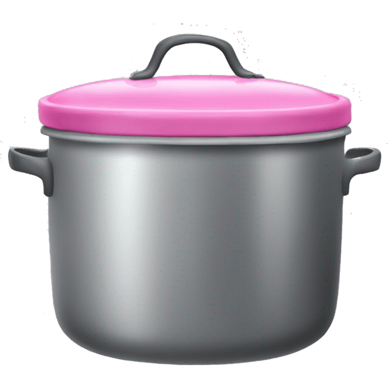 Realistic pink and gray camping cooking pot isolated.  emoji