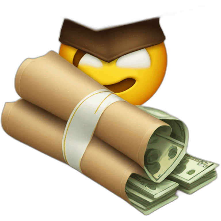 brown diploma with money emoji