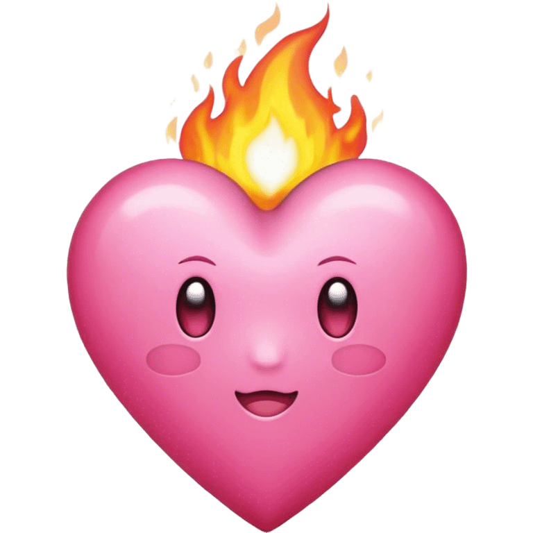 Pink heart burning emoji