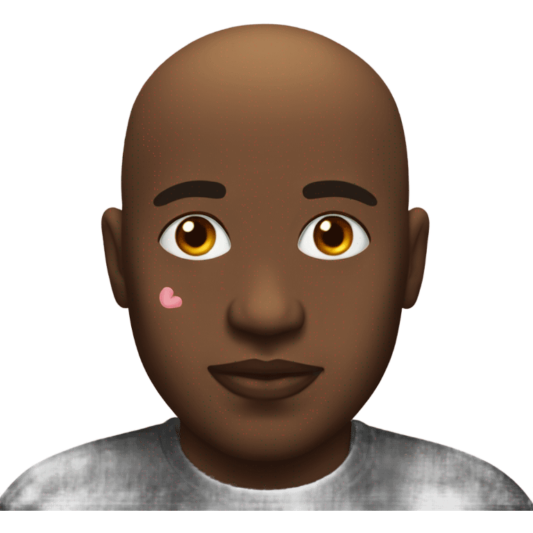 Bald black man with kisses face emoji