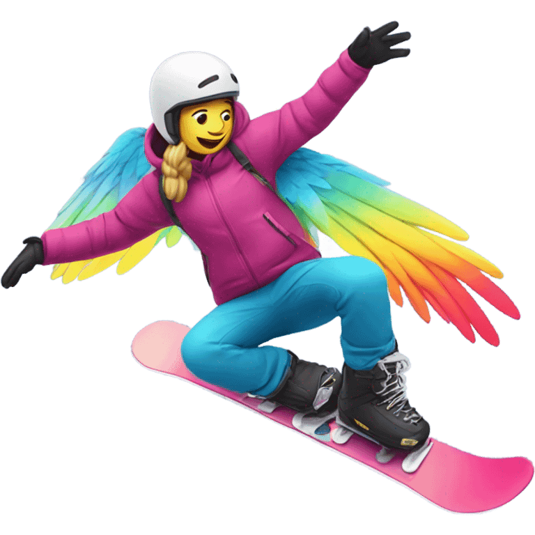 Snowboarder with wings emoji