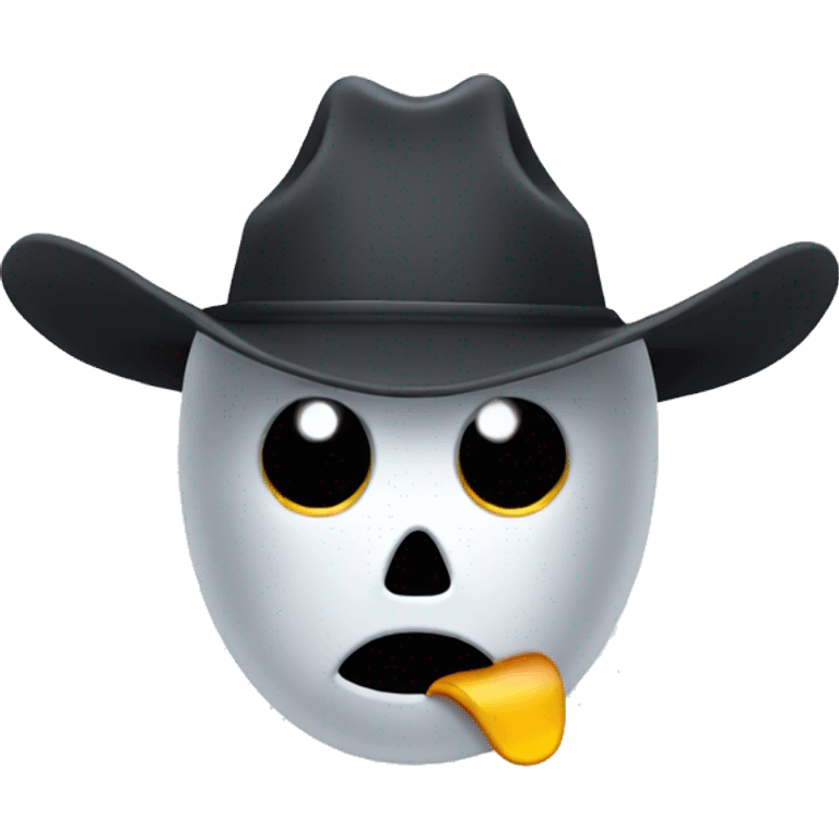 Ghost wearing a cowboy hat emoji