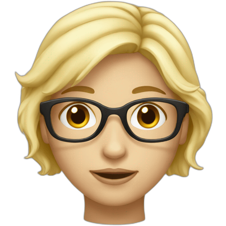 fille blonde lunette octogonal emoji