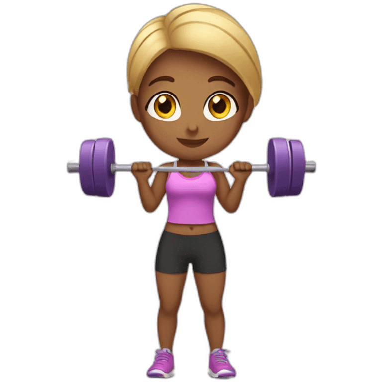 girl lifting weights emoji