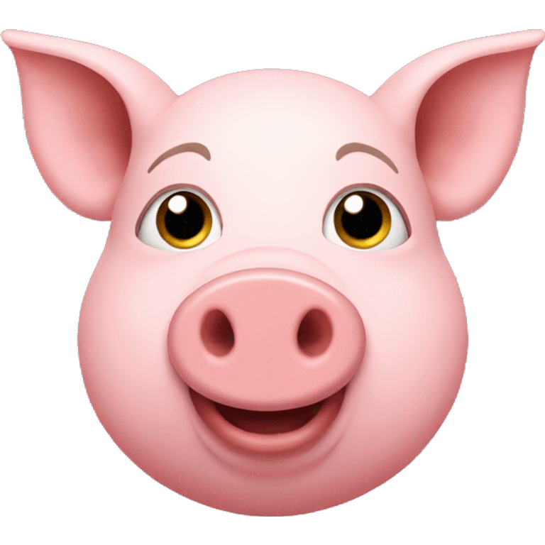 Pig with apel in mothake emoji