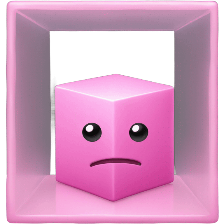 pink cube inside another glass cube emoji