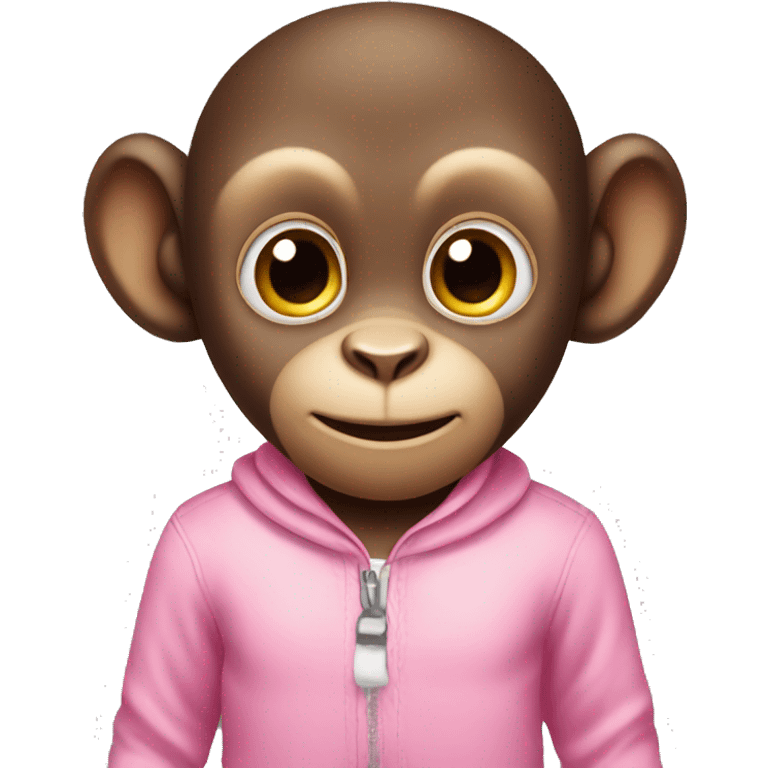 Baby monkey with pink outfit on emoji