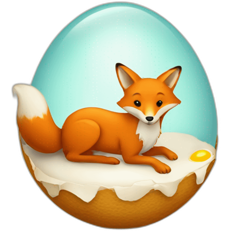 Fox with egg emoji