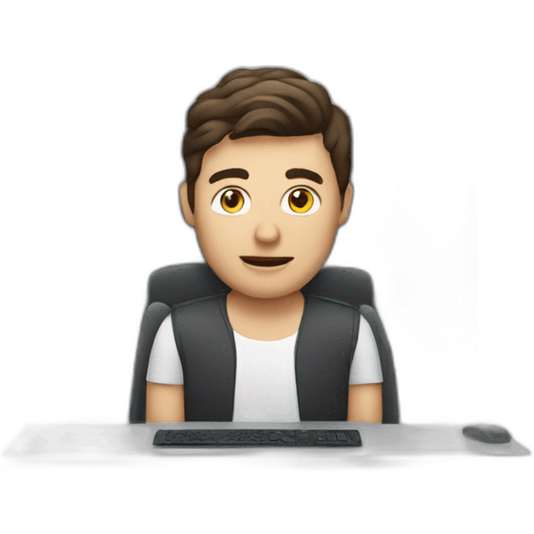 Man Video editor facing computer emoji