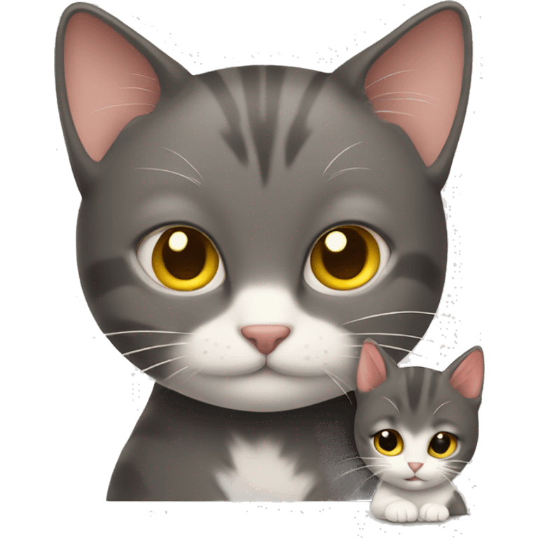 father cat and baby kitten emoji