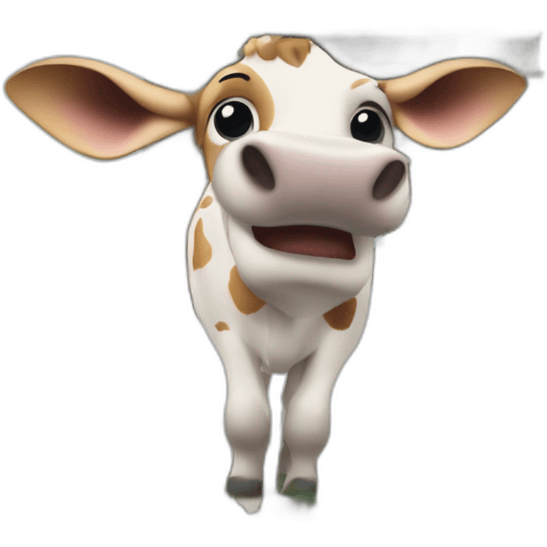 A Cow on the real Eiffel Tower emoji