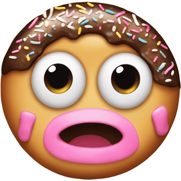 Little cartoon baby donut hole emoji