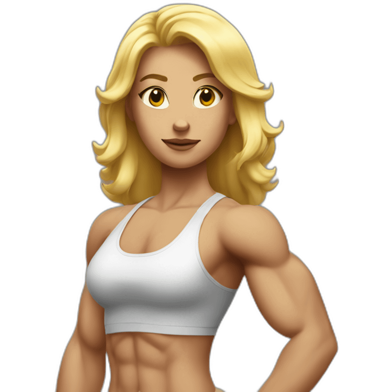 Strong muscle arm blonde girl emoji