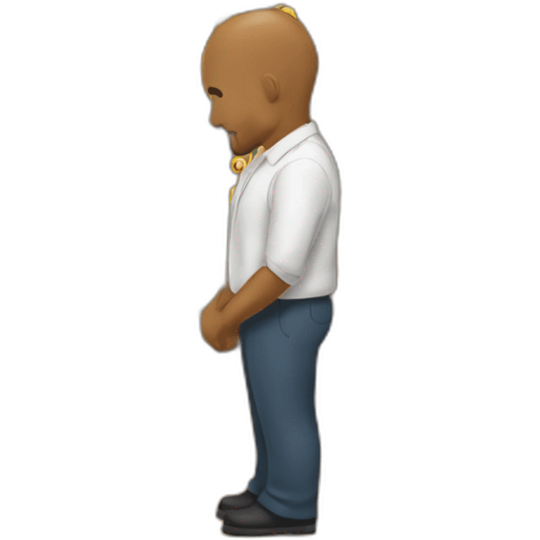 A man bows to the audience emoji