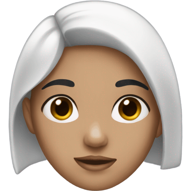 girl with black hair and face m emoji