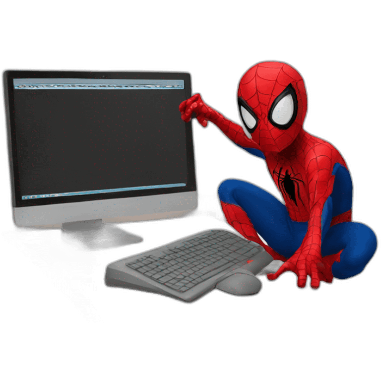 spiderman with computer emoji