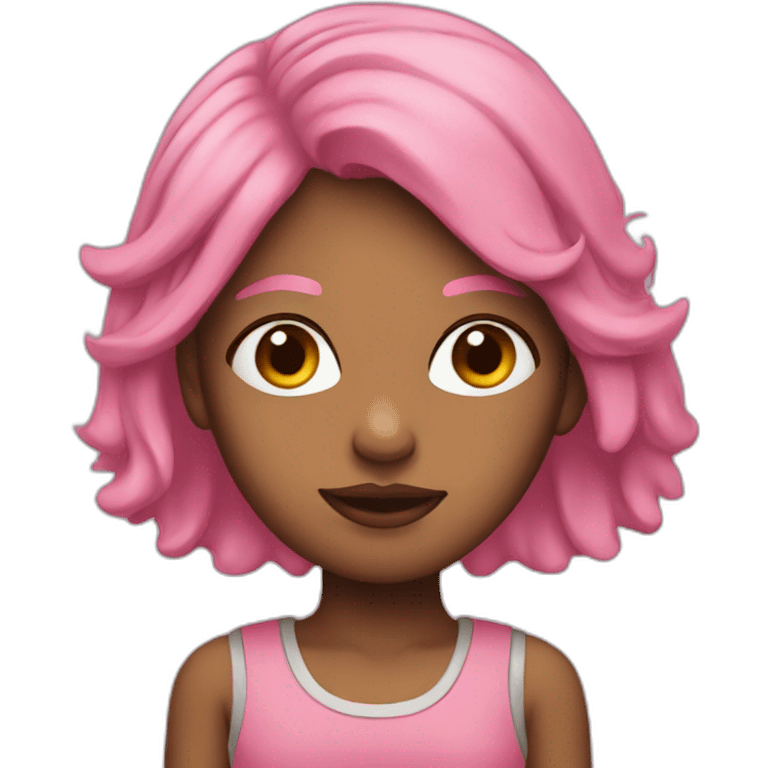 a girl, woke, pink hair, activist, flat, emoji emoji