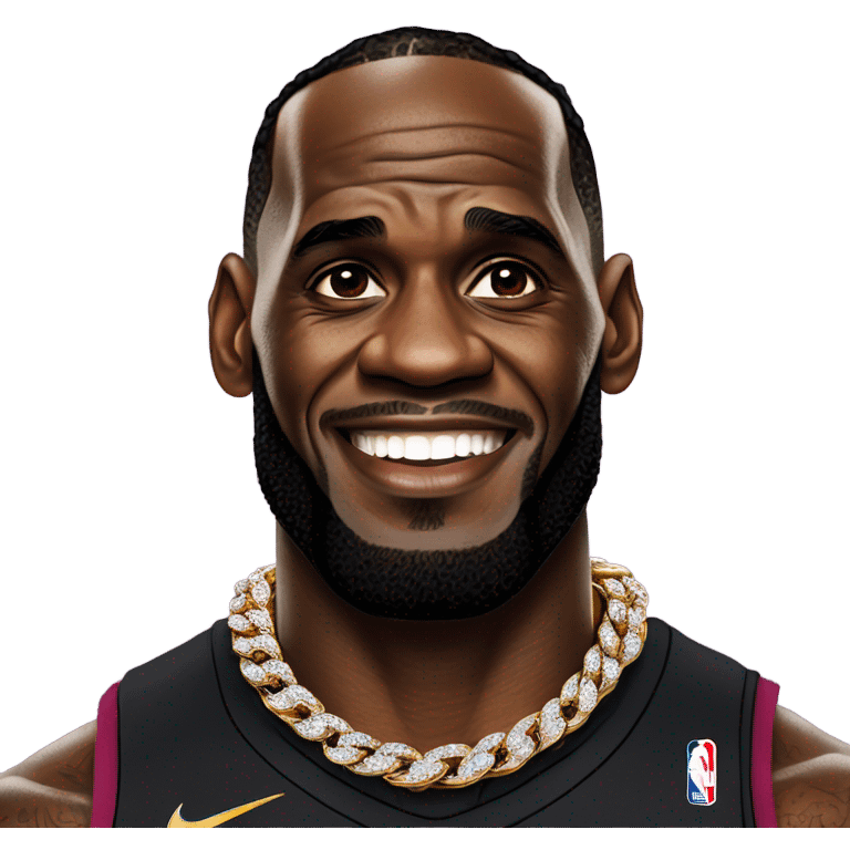 lebron james wearing a huge diamond chaib emoji