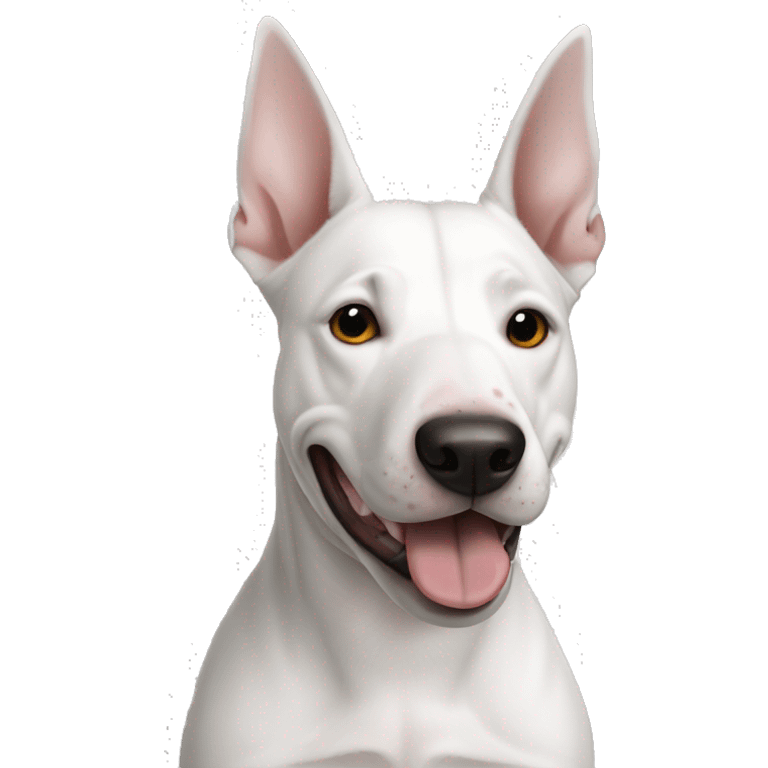 Dog bullterrier white with ear black emoji