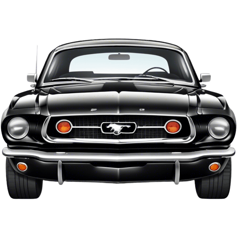 Black Old Ford Mustang emoji