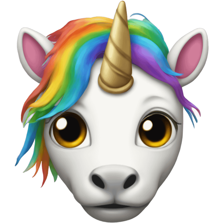 Rainbow unicorn with one eye and lion paws  emoji