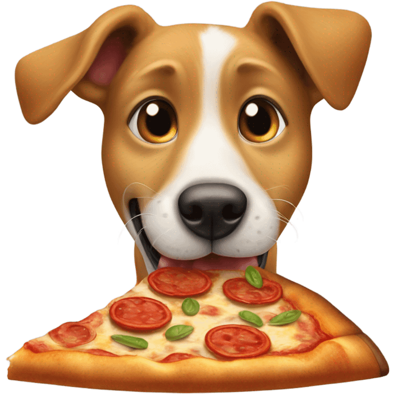 Dog eating pizza  emoji