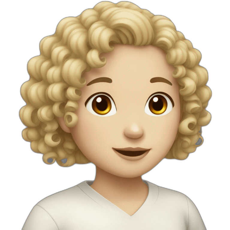 White curly girl asian emoji