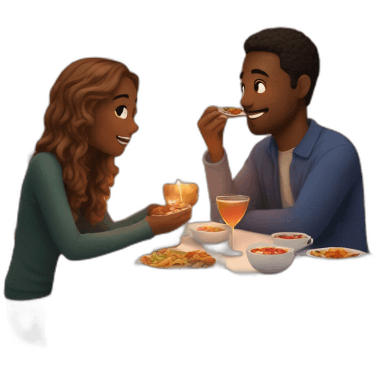 cozy dinner date for couples emoji