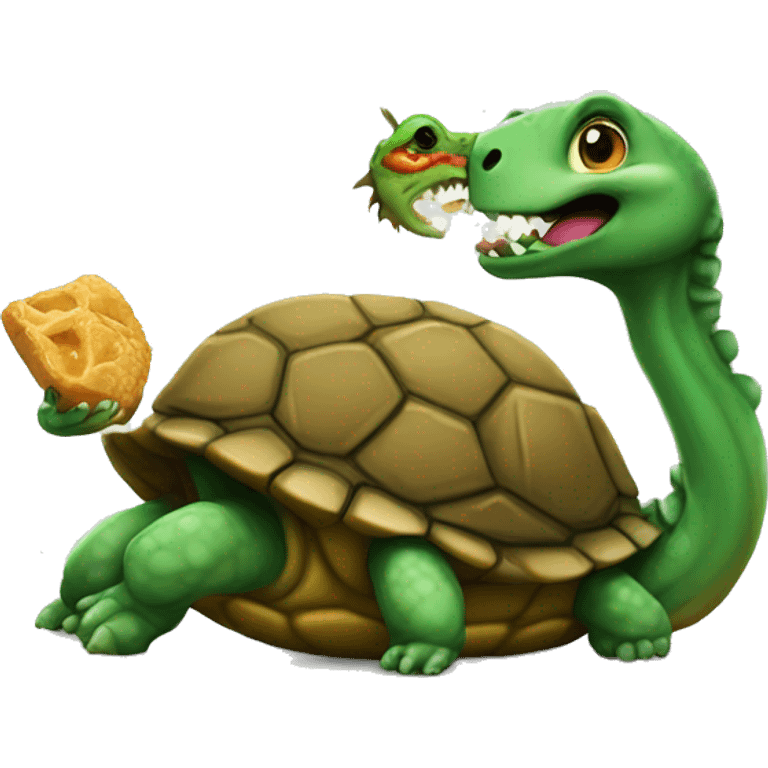 Turtle eating dragon emoji