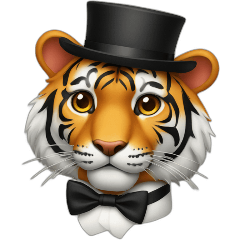 Tiger Wearing A Top Hat And Bow Tie emoji