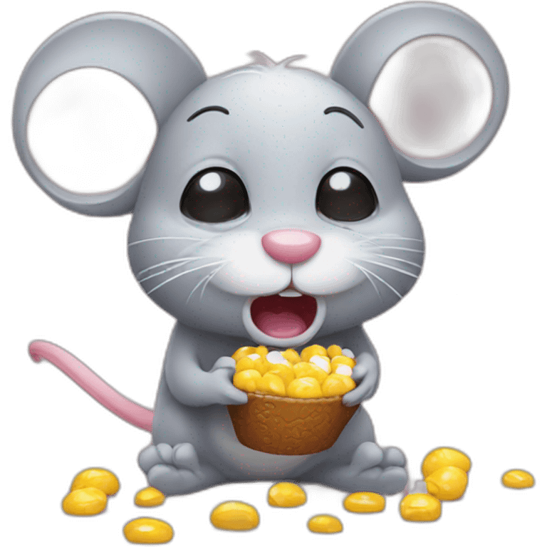 crying mouse holding candy emoji