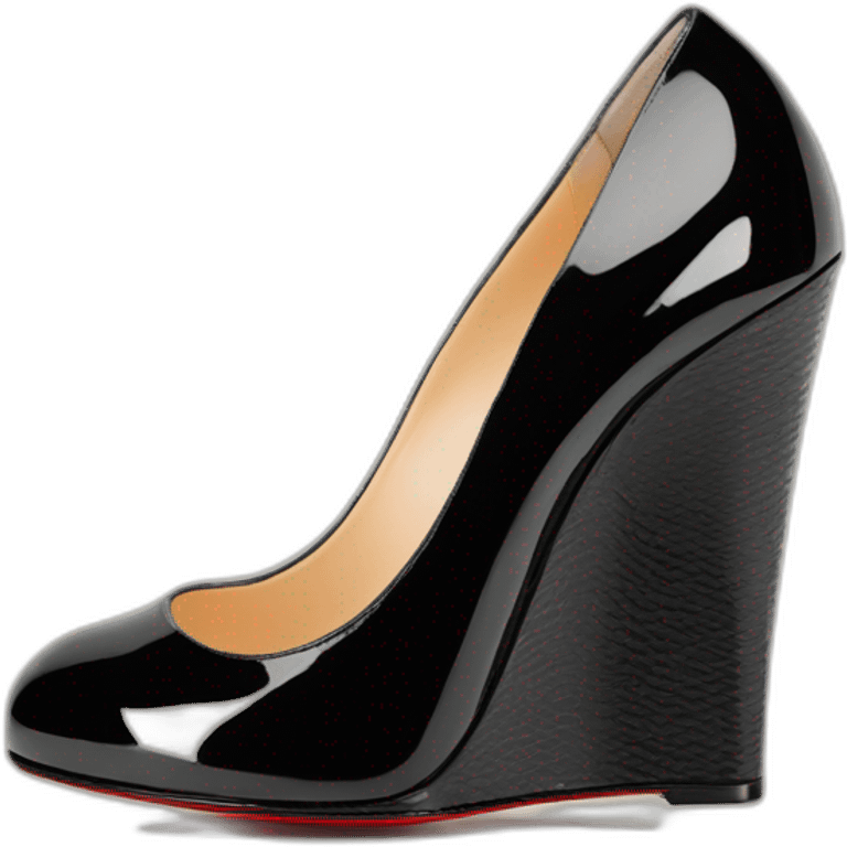 WEDGE heel LOUBOUTIN black leather PATENT emoji