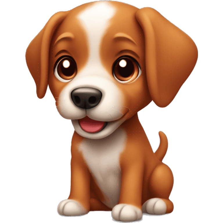 Red heeled puppy saying I love you emoji