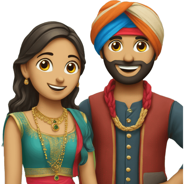 Punjabi guy with Himachal girl emoji