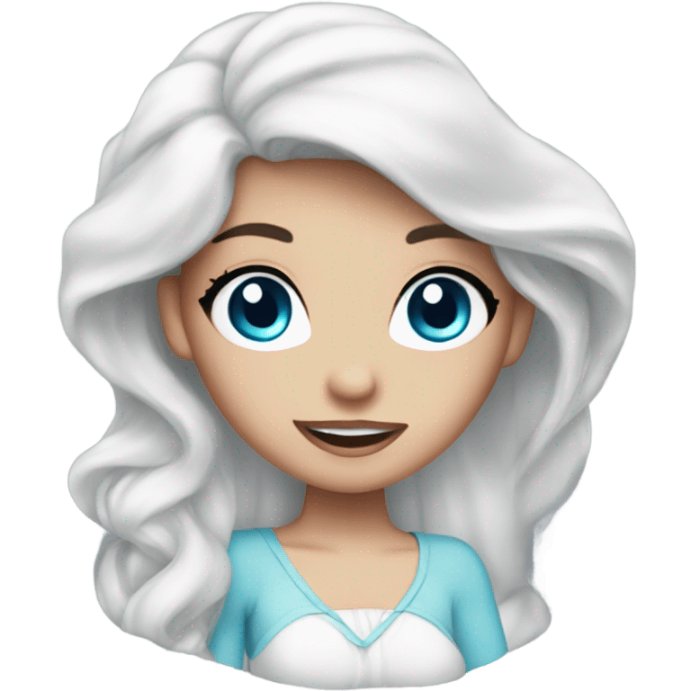 ariel with blue eyes wearing a white top emoji