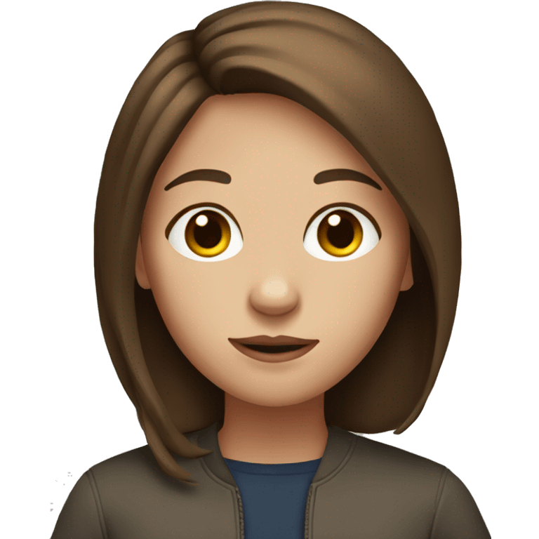 Girl with brown hair using a ipad emoji