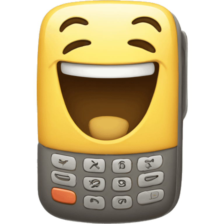 a phone with the emotion of happiness emoji